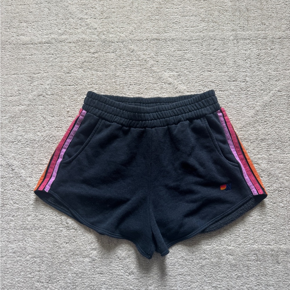 Aviator Nation Black 5 stripe shorts